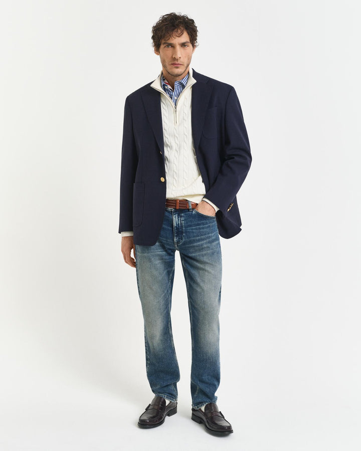 COTTON CABLE HALF ZIP