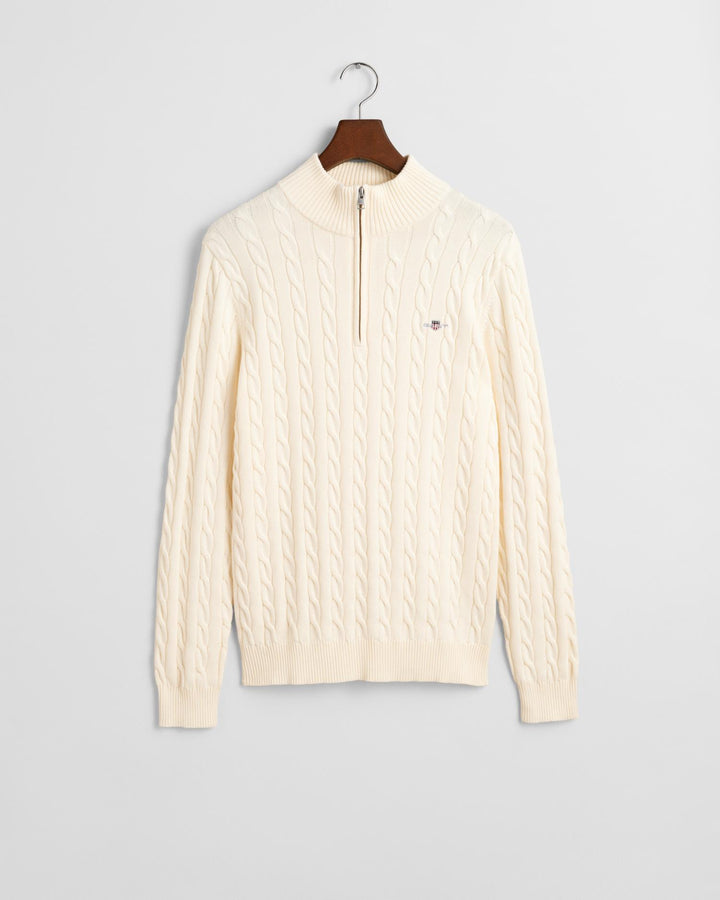 COTTON CABLE HALF ZIP