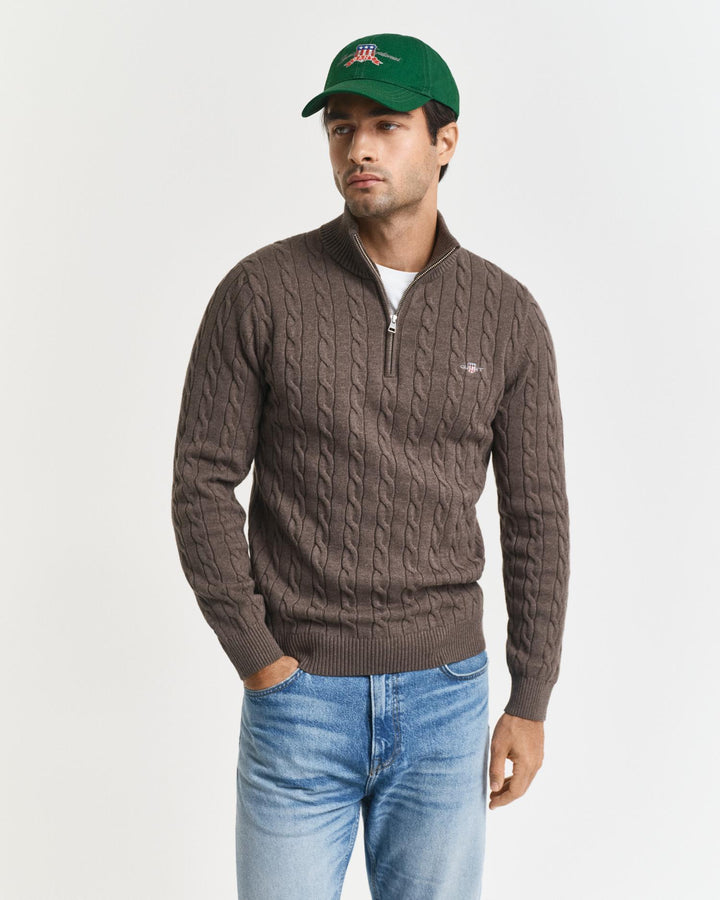 COTTON CABLE HALF ZIP