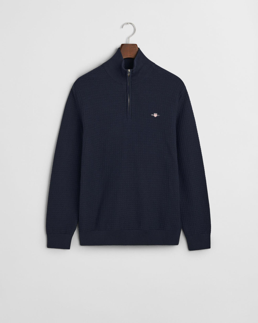 COTTON TEXTURED HALF ZIP