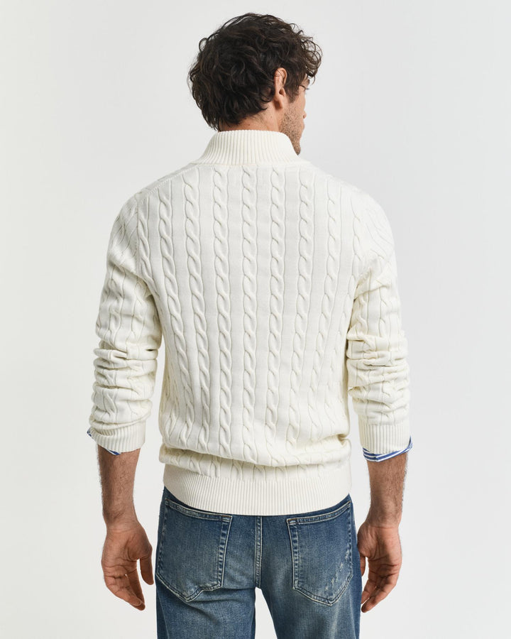 COTTON CABLE HALF ZIP