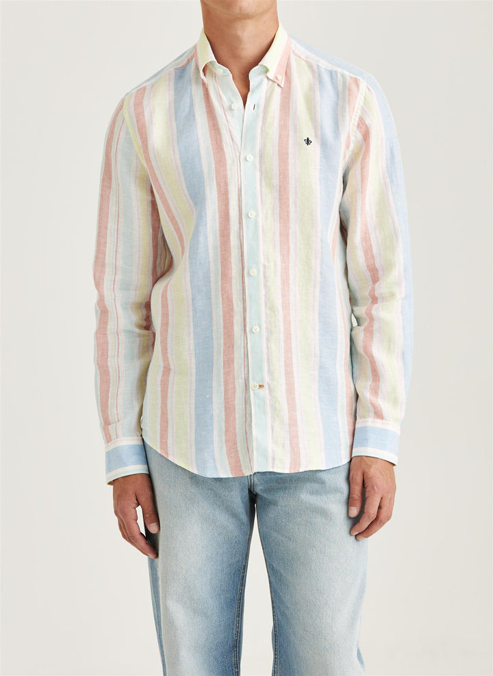 HAPPY LINEN STRIPE SHIRT-CLASSIC