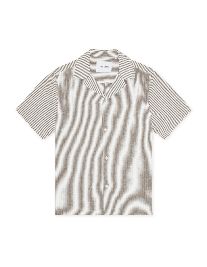 LUKE STRIPE COTTON LINEN SS SHIRT