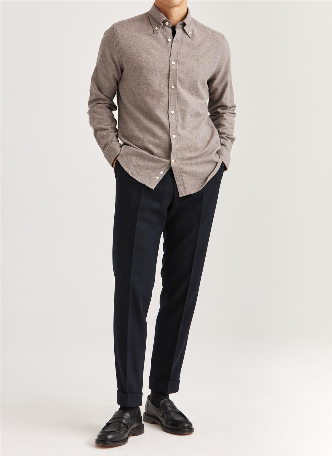Twill Flannel Shirt-Classic fit