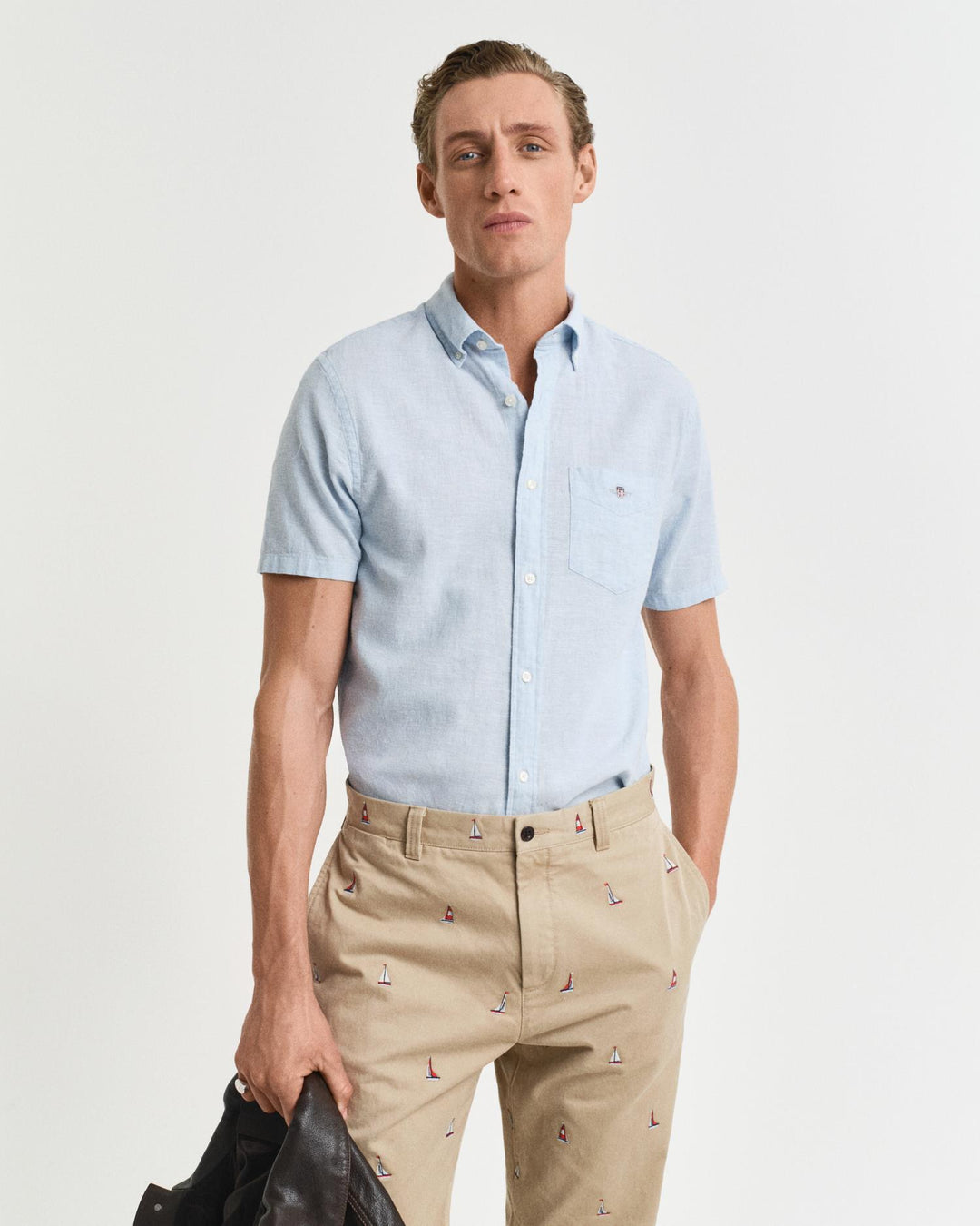 REG COTTON LINEN SS SHIRT