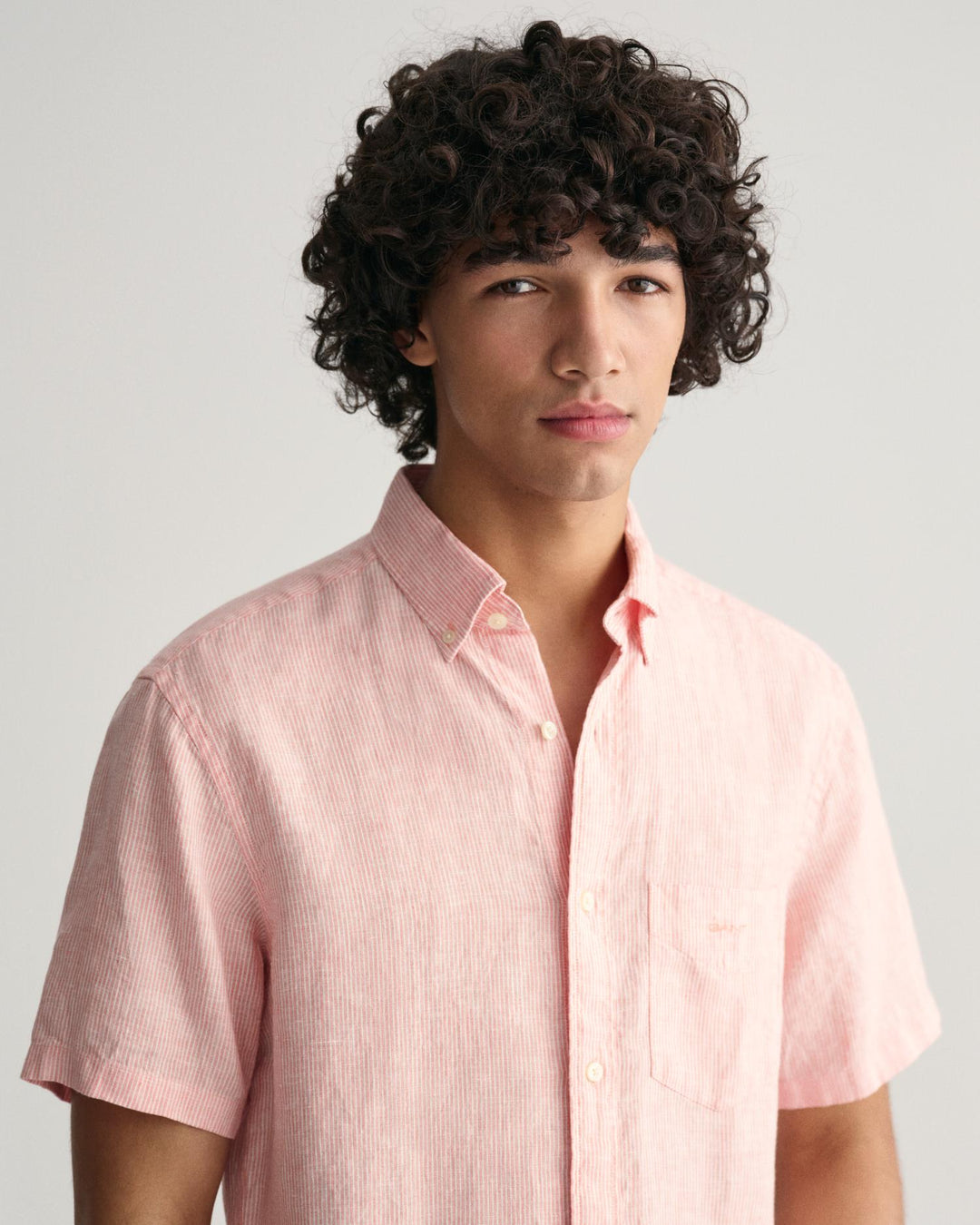 REG LINEN STRIPE SS SHIRT