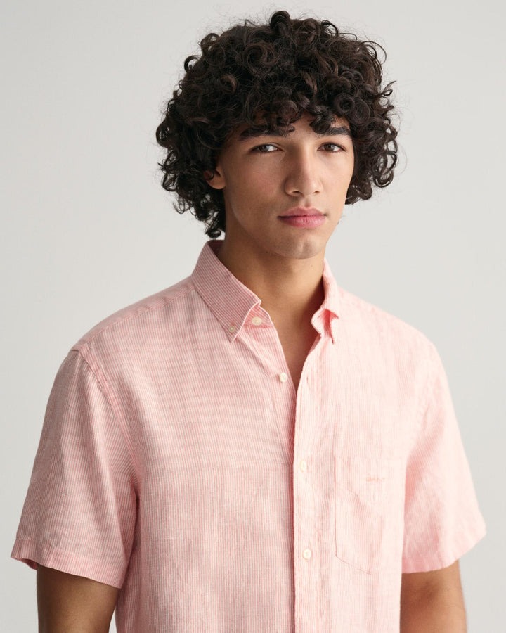 REG LINEN STRIPE SS SHIRT
