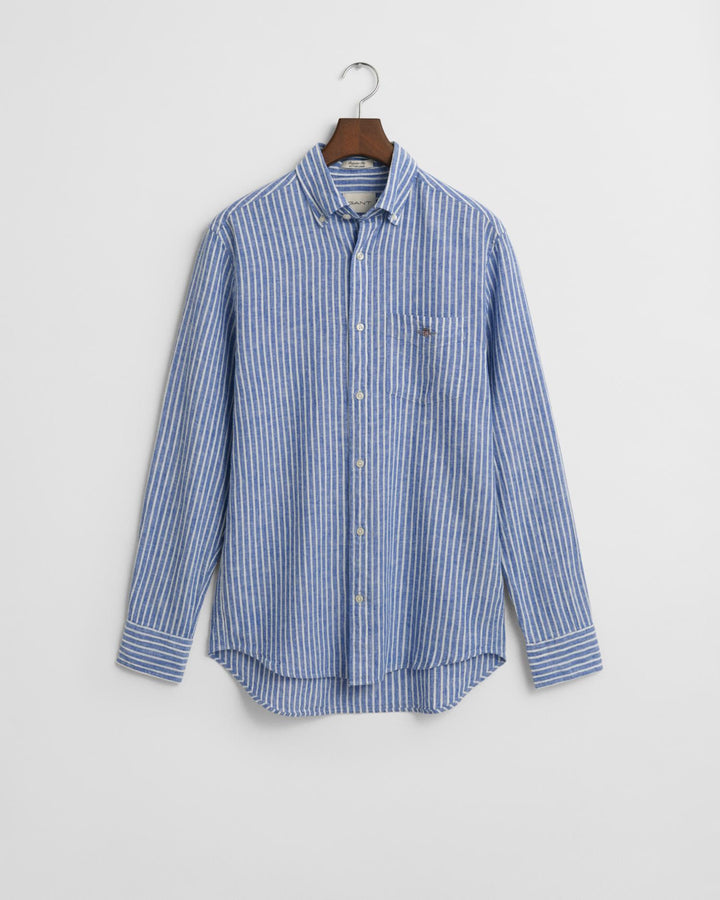 REG COTTON LINEN STRIPE SHIRT