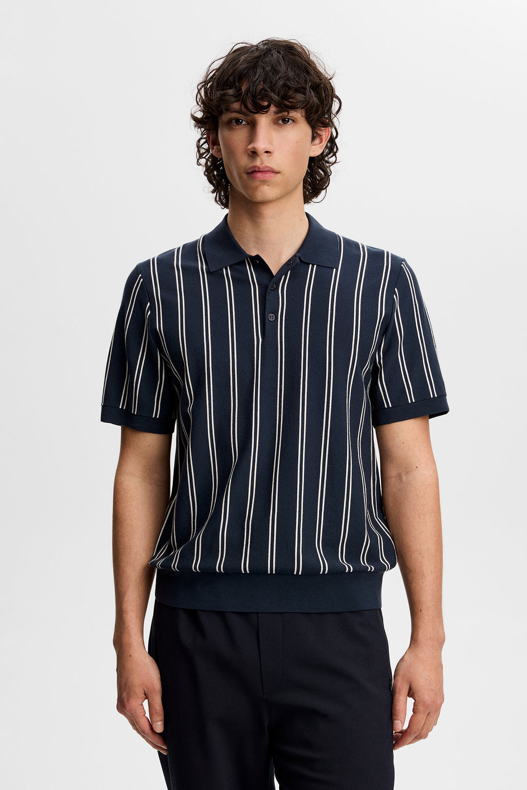REYMOND STRIPE KNIT POLO