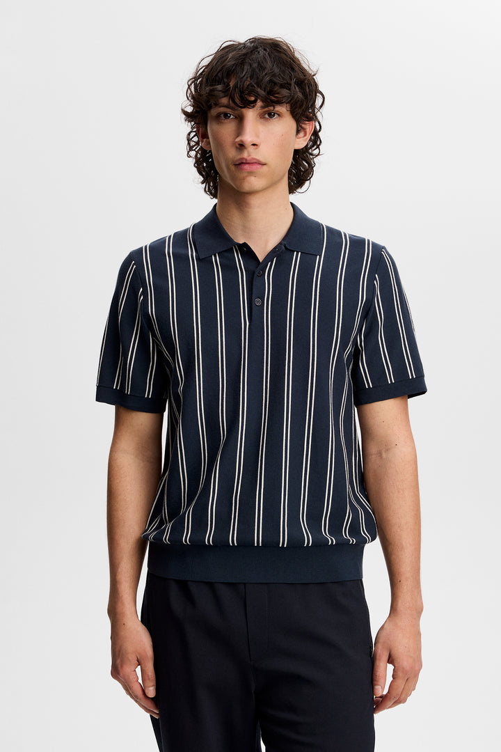 REYMOND STRIPE KNIT POLO