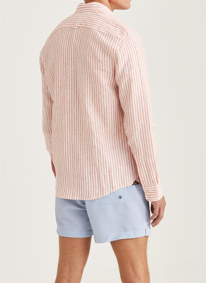 DOUGLAS LINEN STRIPE SHIRT-CLASSIC FIT