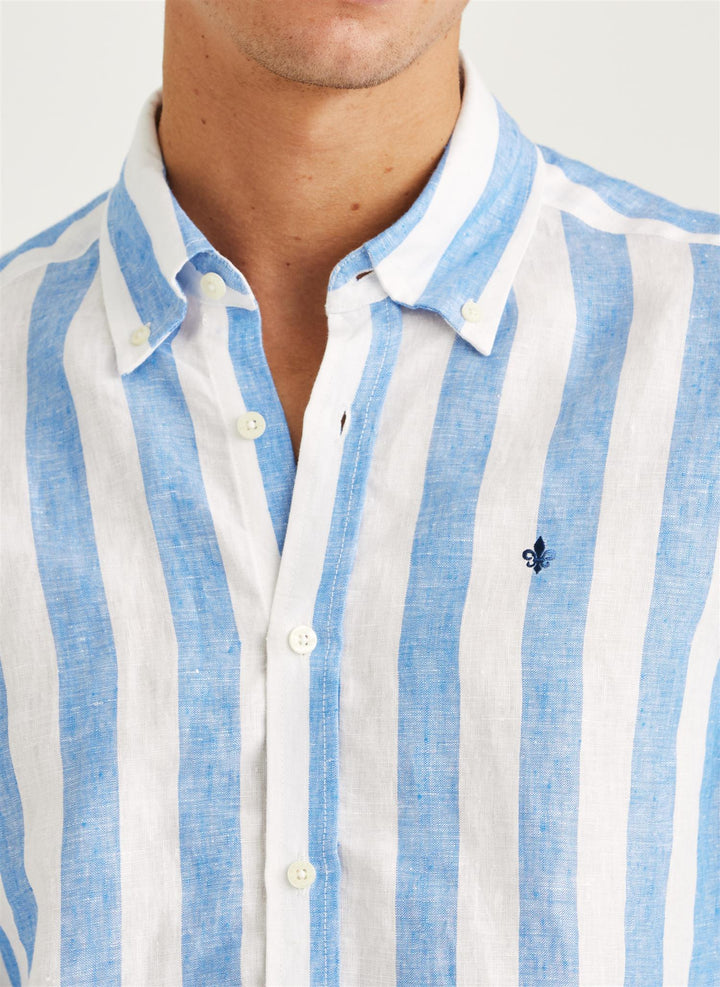 DOUGLAS LINEN STRIPE SHIRT-CLASSIC FIT