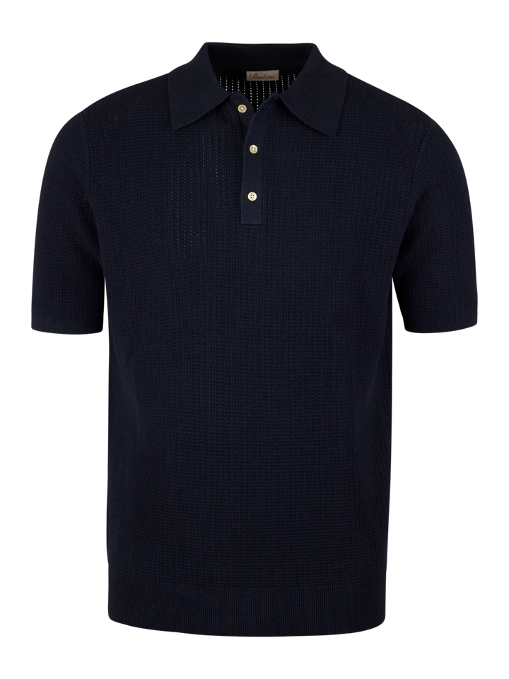 POLO SHIRT KNITTET CROCHET HEMP/SUOIMA COTTON