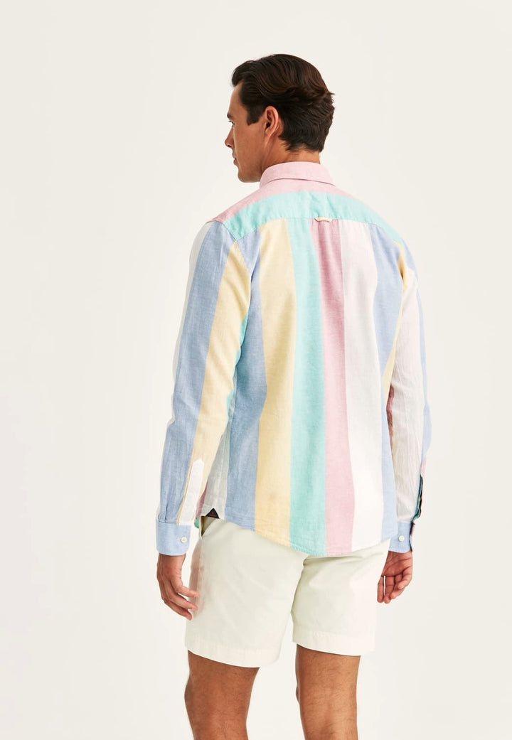 HAPPY LINEN STRIPE SHIRT
