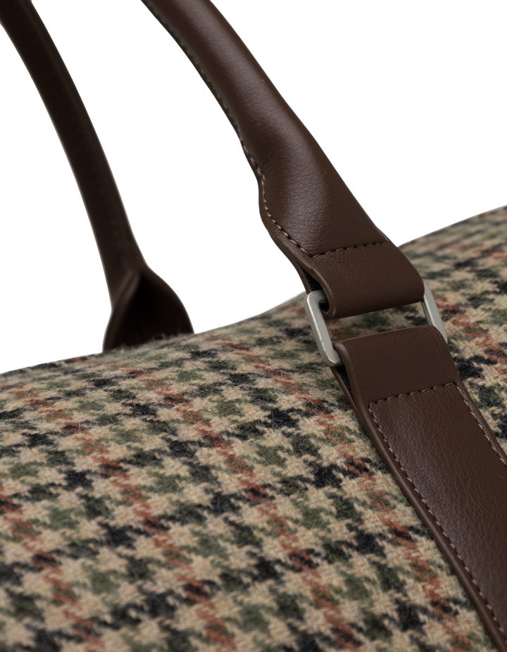 HOUNDSTOOTH WOOL WEEKEND BAG