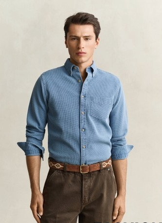 REG INDIGO WAFFLE SHIRT