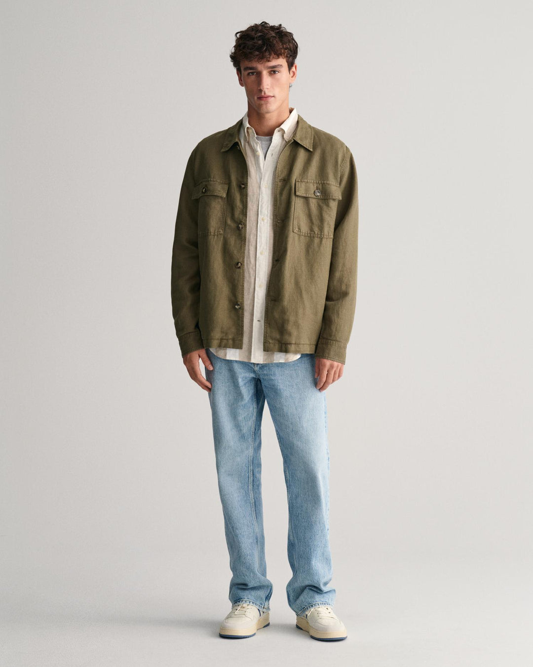 REG BOLD STRIPE LINEN SHIRT