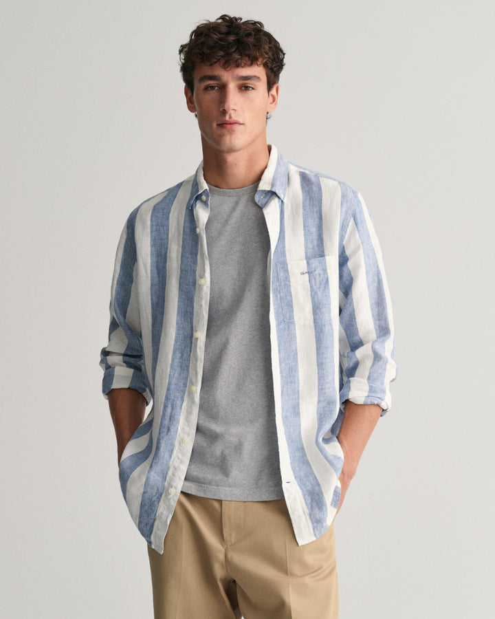 REG BOLD STRIPE LINEN SHIRT