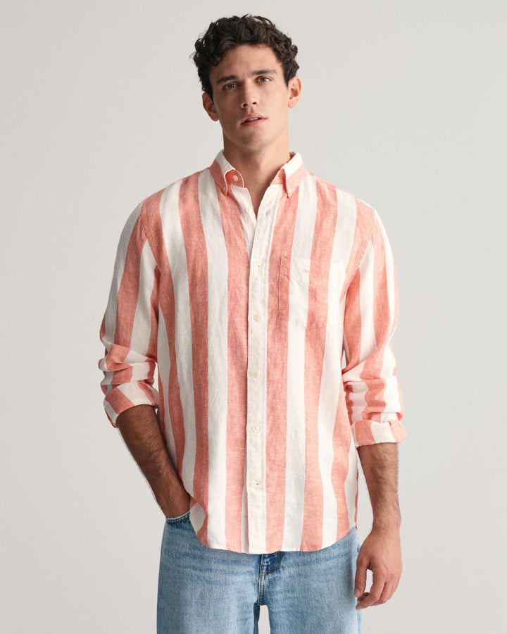 REG BOLD STRIPE LINEN SHIRT