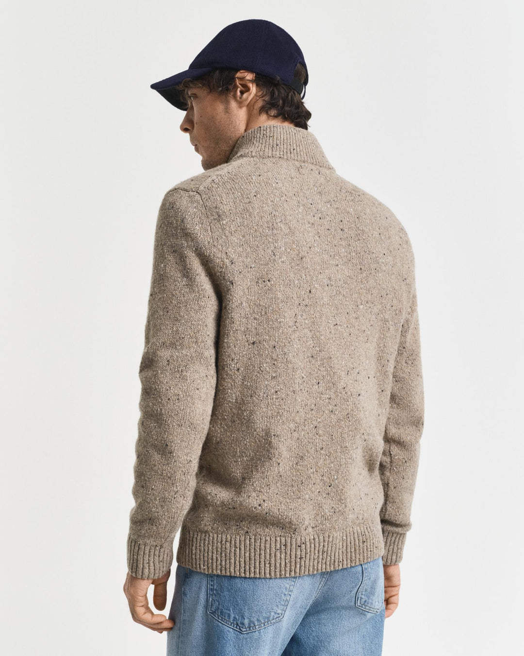 Wool Blend Neps Half Buttoned