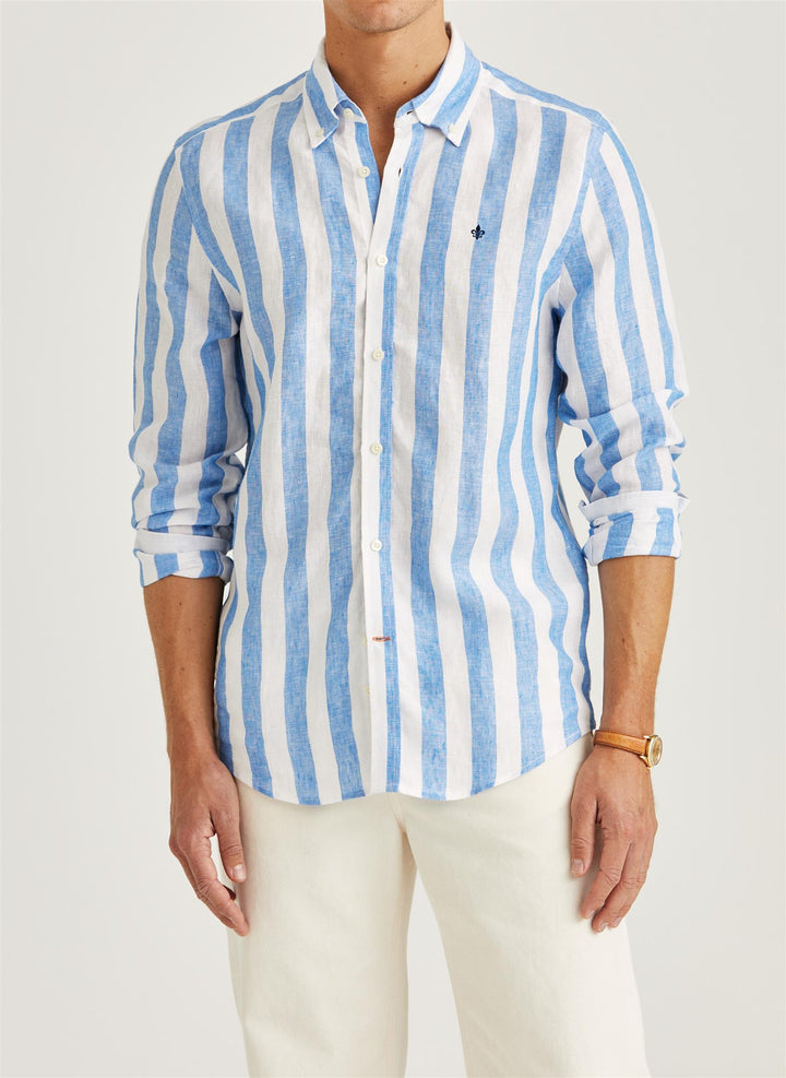 DOUGLAS LINEN STRIPE SHIRT-CLASSIC FIT