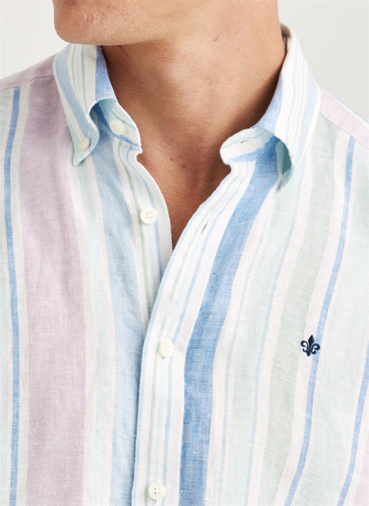 HAPPY LINEN STRIPE SHIRT-CLASSIC