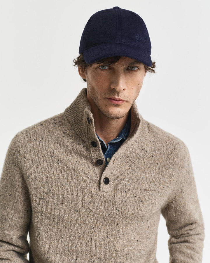 Wool Blend Neps Half Buttoned