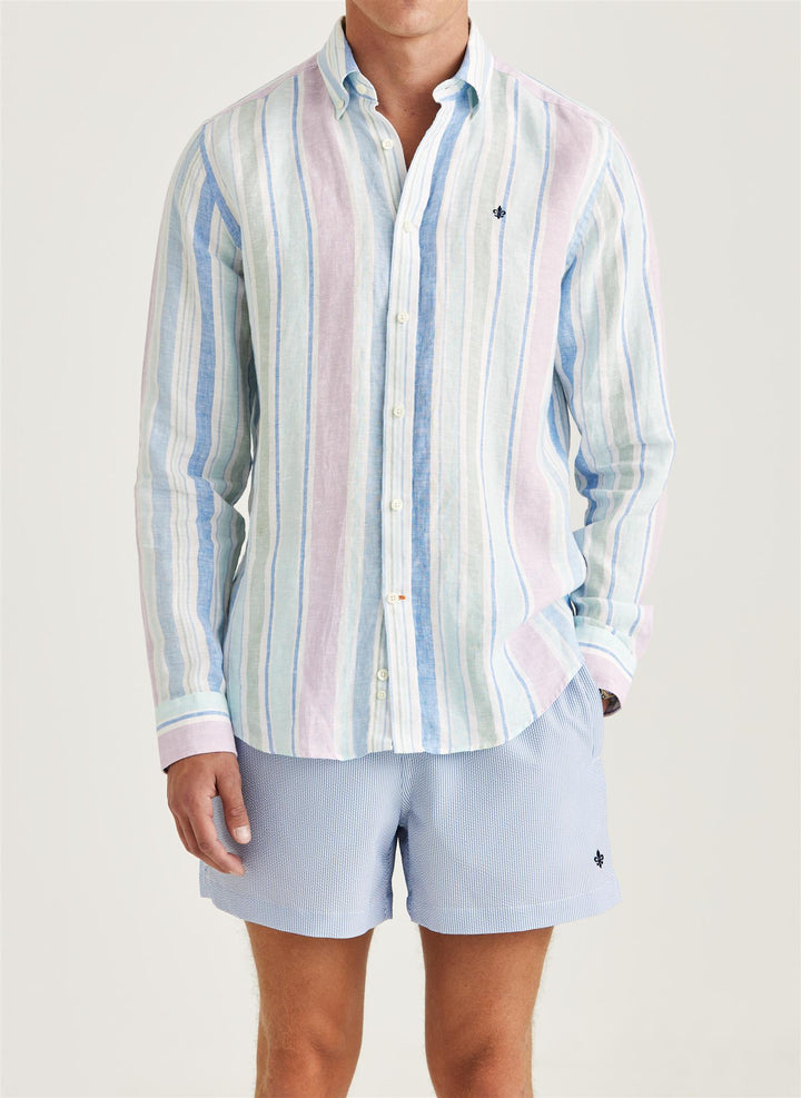 HAPPY LINEN STRIPE SHIRT-CLASSIC
