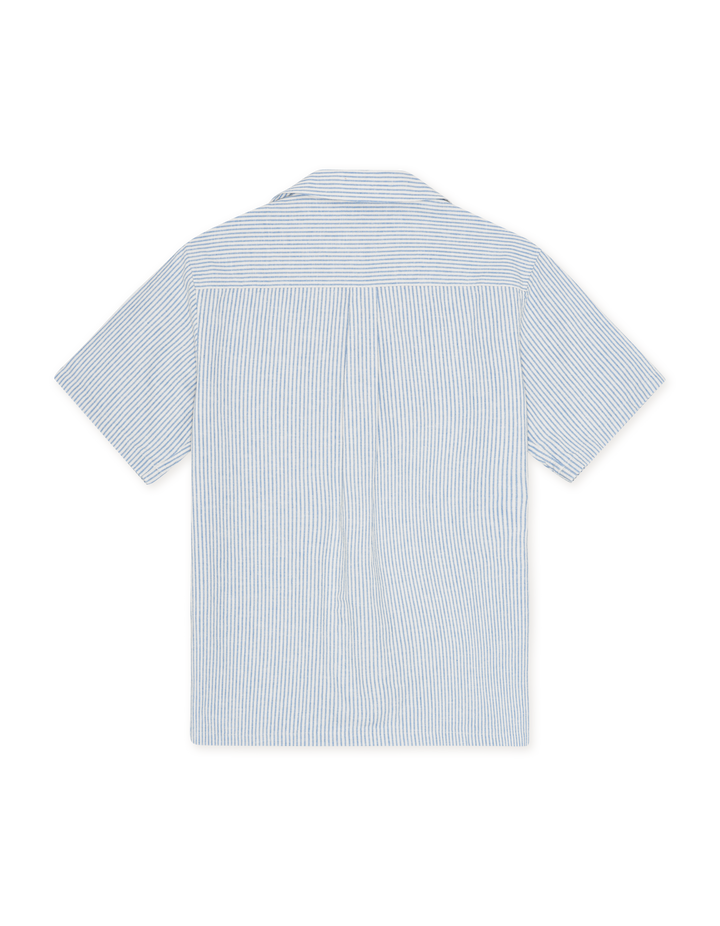 LUKE STRIPE COTTON LINEN SS SHIRT