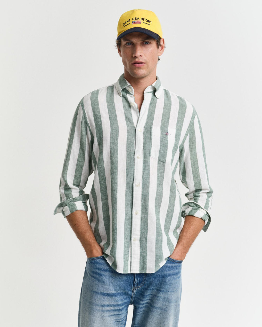 REG COTTON LINEN BOLD STRIPE