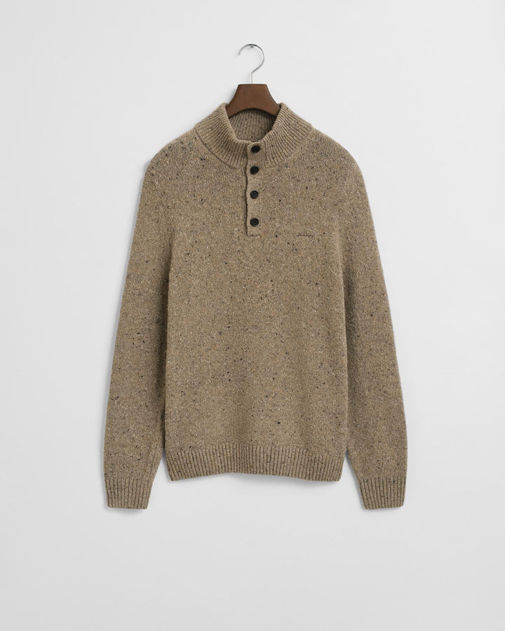 Wool Blend Neps Half Buttoned