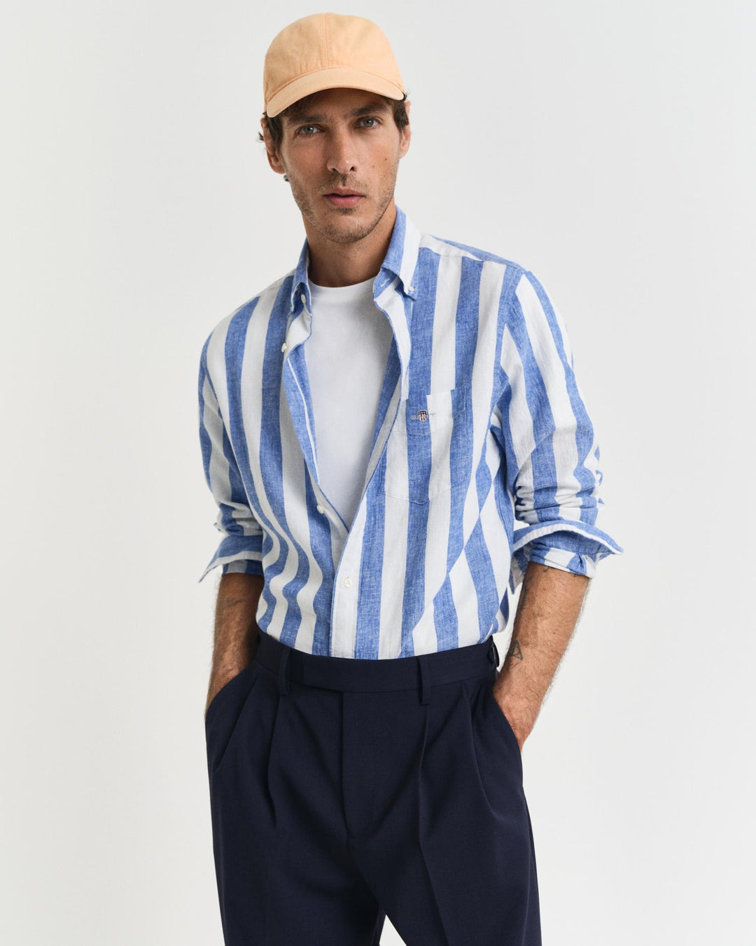 REG COTTON LINEN BOLD STRIPE