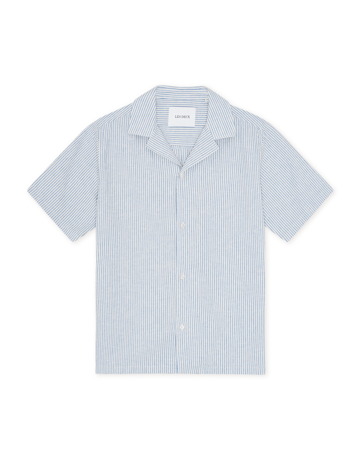 LUKE STRIPE COTTON LINEN SS SHIRT