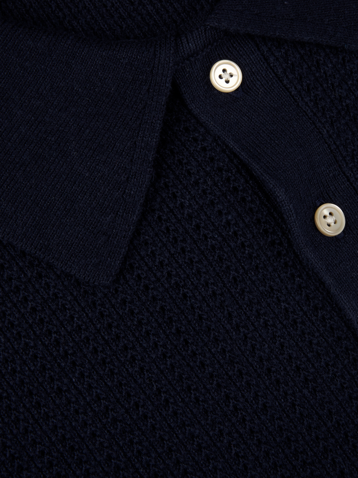 POLO SHIRT KNITTET CROCHET HEMP/SUOIMA COTTON