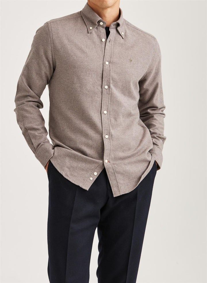 Twill Flannel Shirt-Classic fit