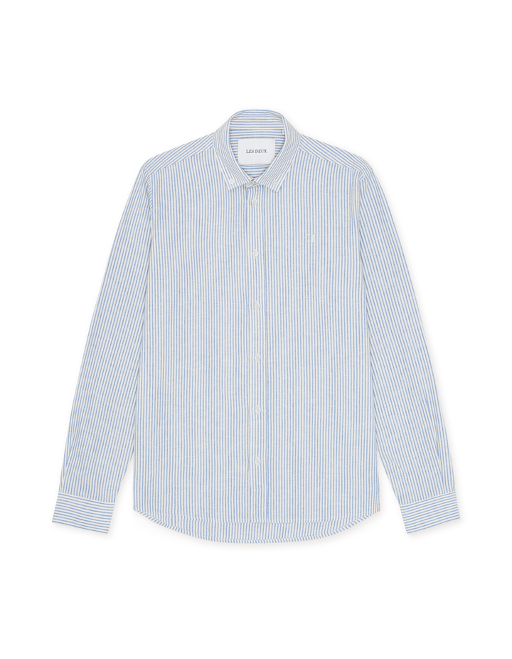KONRAD STRIPE COTTON LINEN SHIRT