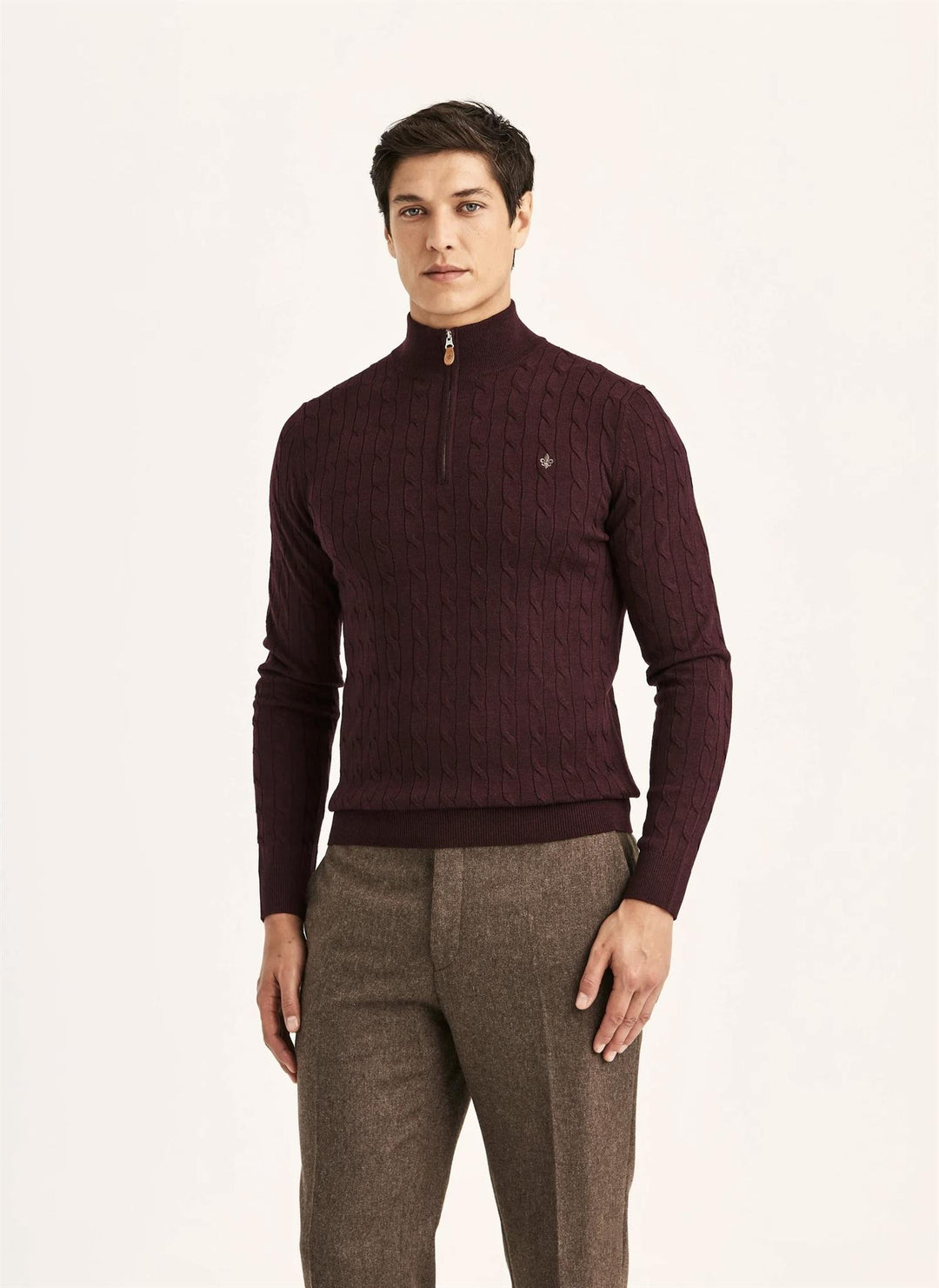 MERINO CABLE JOHN ZIP