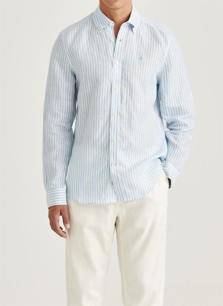 DOUGLAS LINEN STRIPE SHIRT-CLASSIC FIT