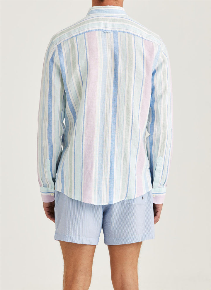 HAPPY LINEN STRIPE SHIRT-CLASSIC