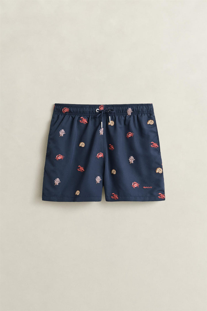 LOBSTER EMBROIDERY SWIM SHORTS