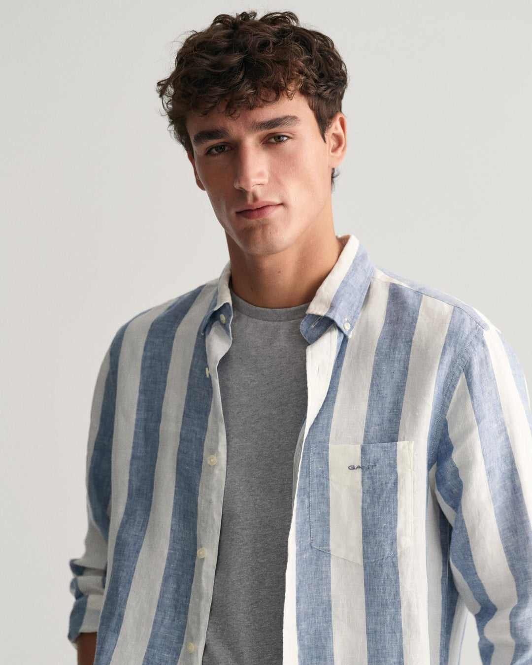 REG BOLD STRIPE LINEN SHIRT