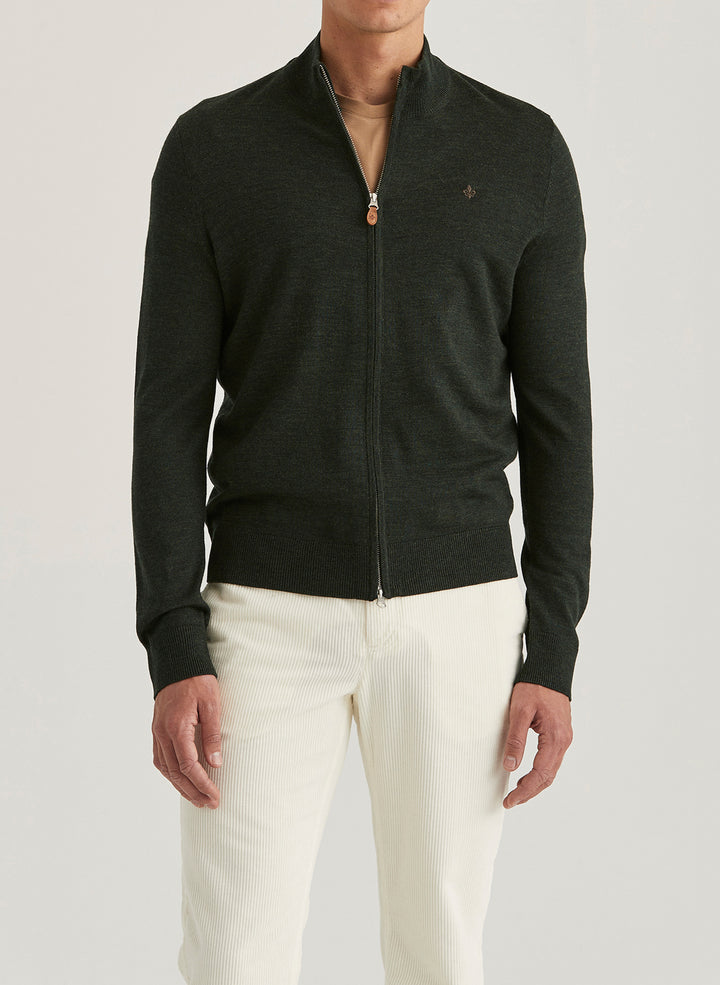 MERINO ZIP CARDIGAN