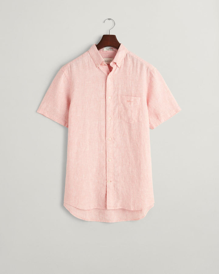 REG LINEN STRIPE SS SHIRT