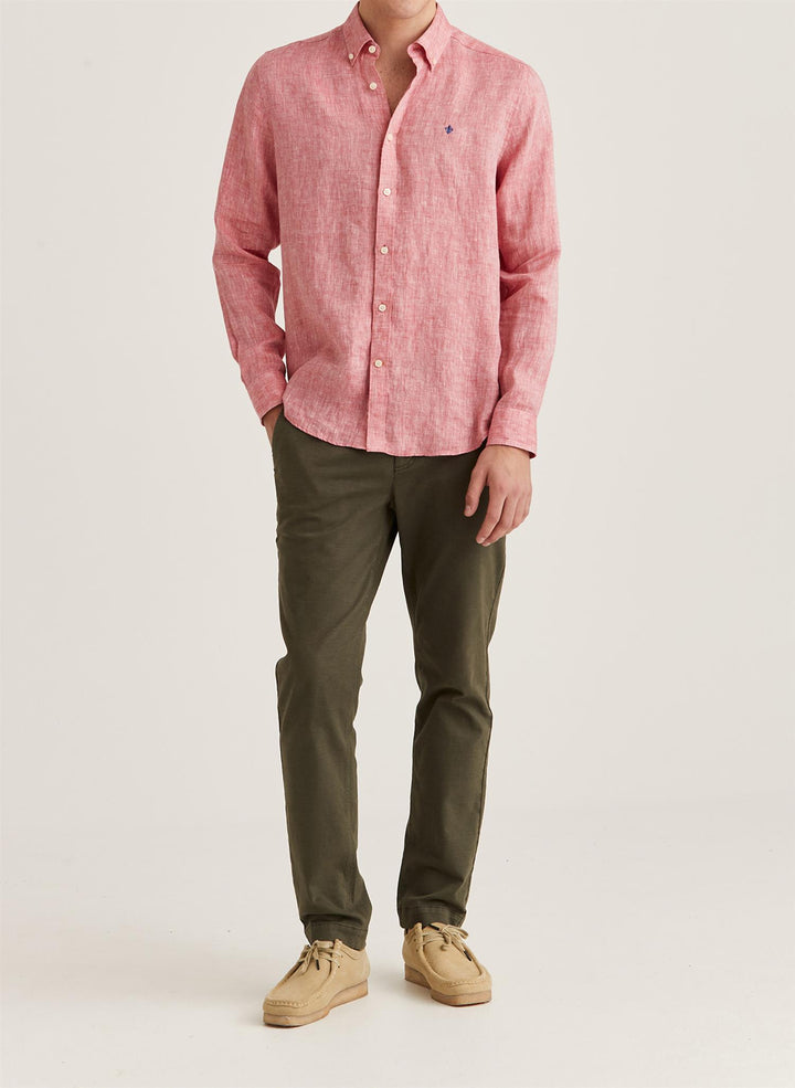 DOUGLAS LINEN HERRINGBONE SHIRT-CLASSIC FIT