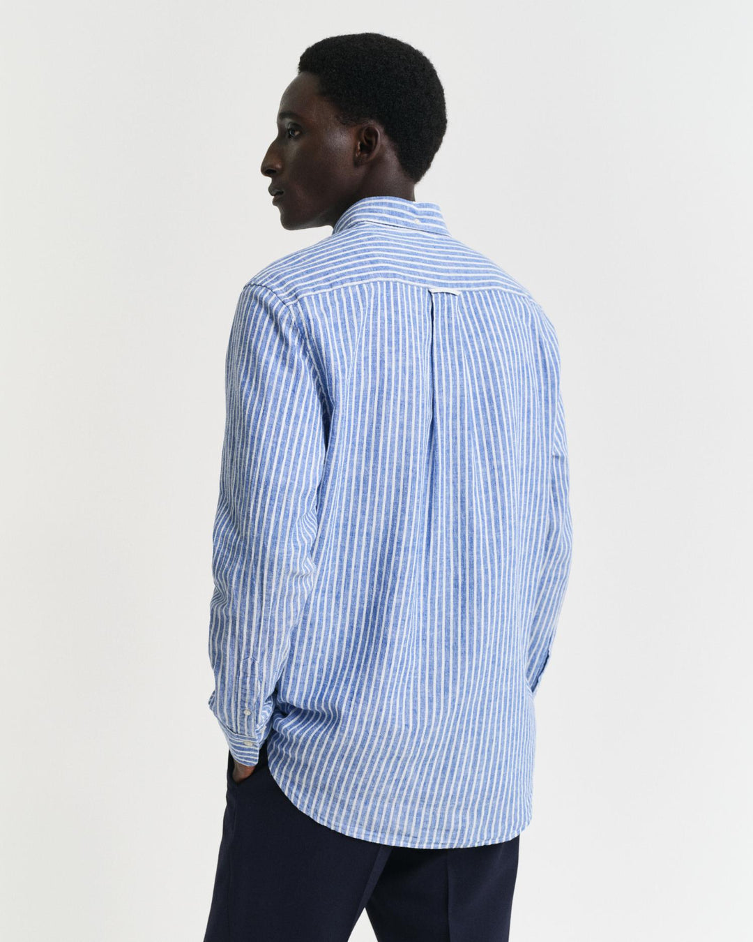 REG COTTON LINEN STRIPE SHIRT