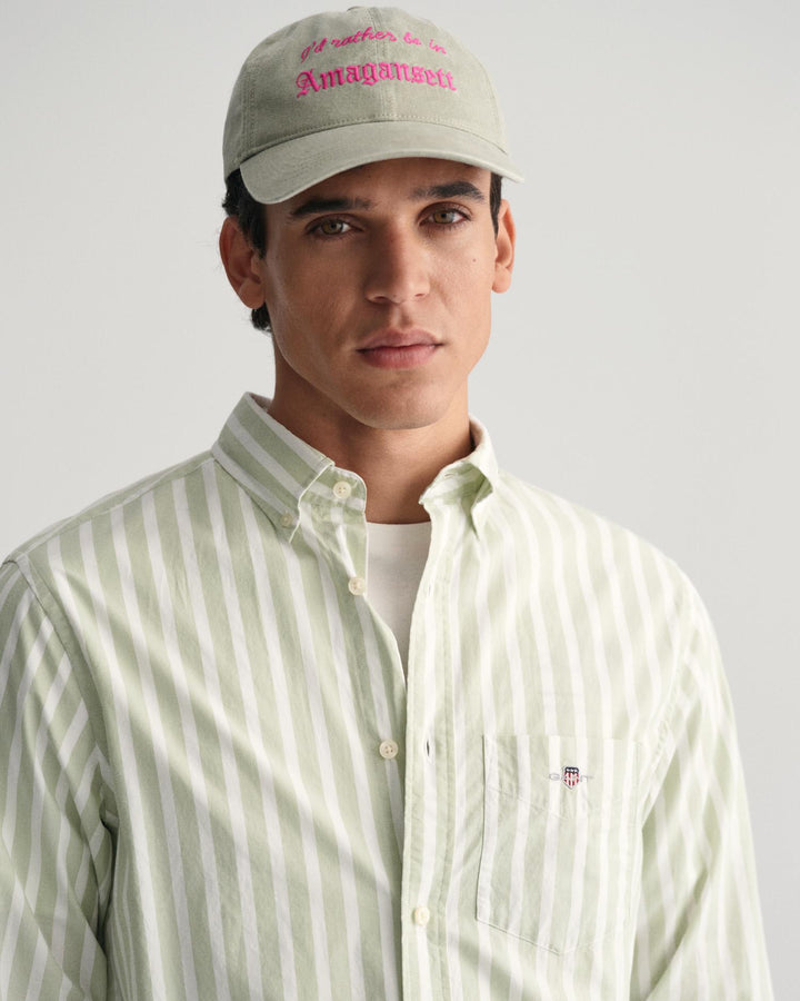 REG WIDE POPLIN STRIPR SHIRT