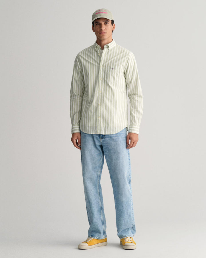 REG WIDE POPLIN STRIPR SHIRT