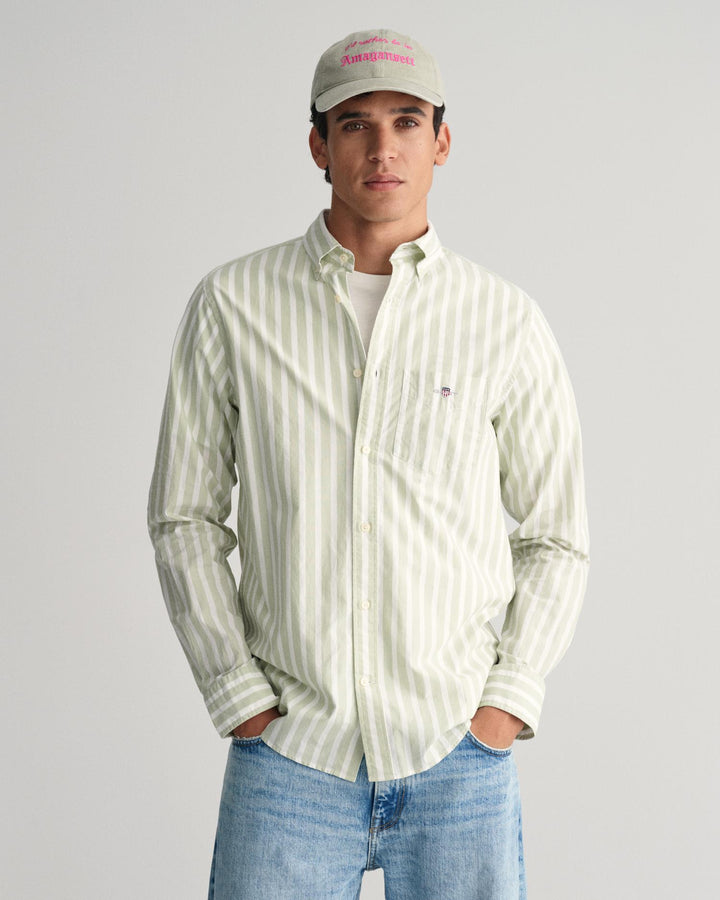 REG WIDE POPLIN STRIPR SHIRT