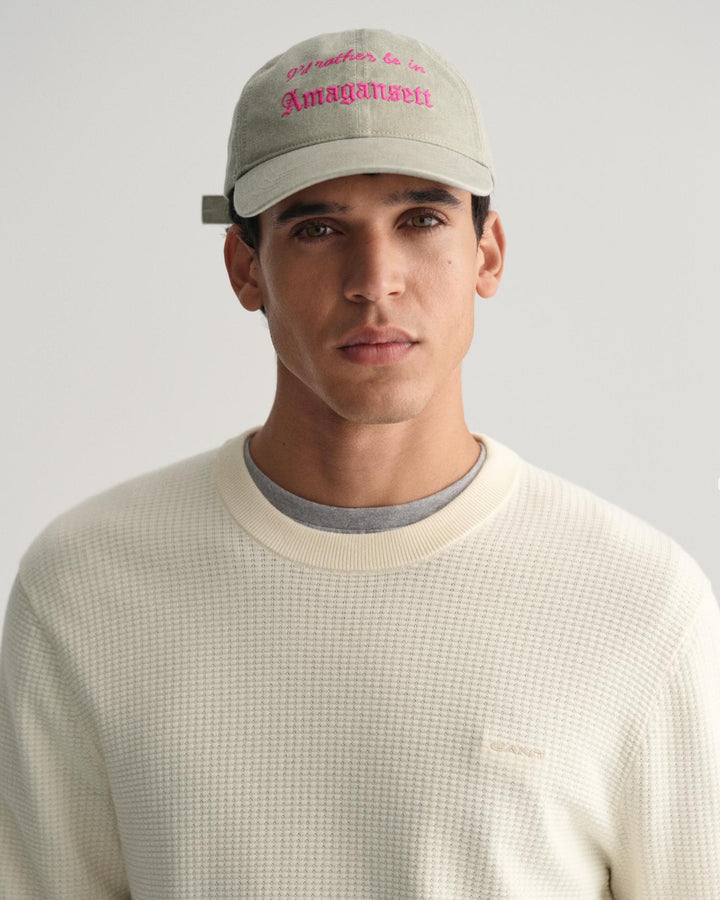 TEXTURED COTTON C-NECK