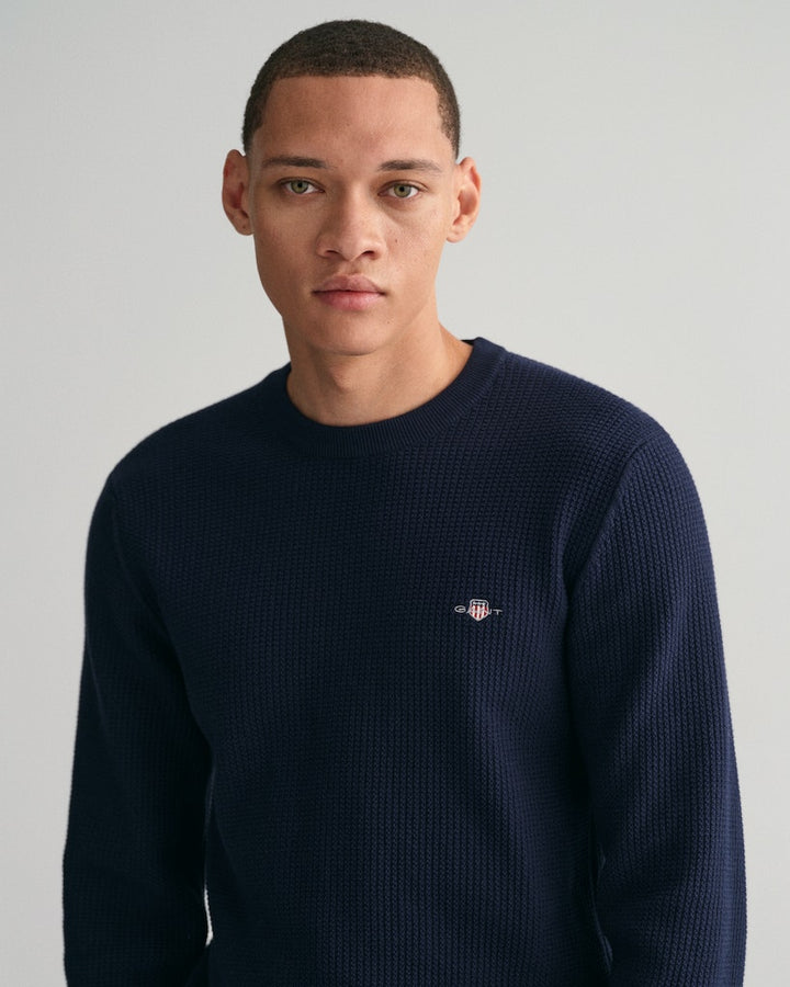 MICRO COTTON TEXTURE O-NECK